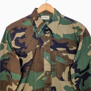 L.L. BEAN Men's Vintage Camoflauge Cotton Shooting Hunting Jacket Size Large